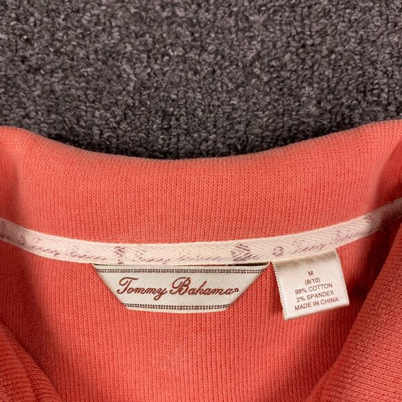 Tommy Bahama Shirt Women’s Salmon Pullover Sleeve Tee 1/4 Zip Size Medium - Picture 2 of 6